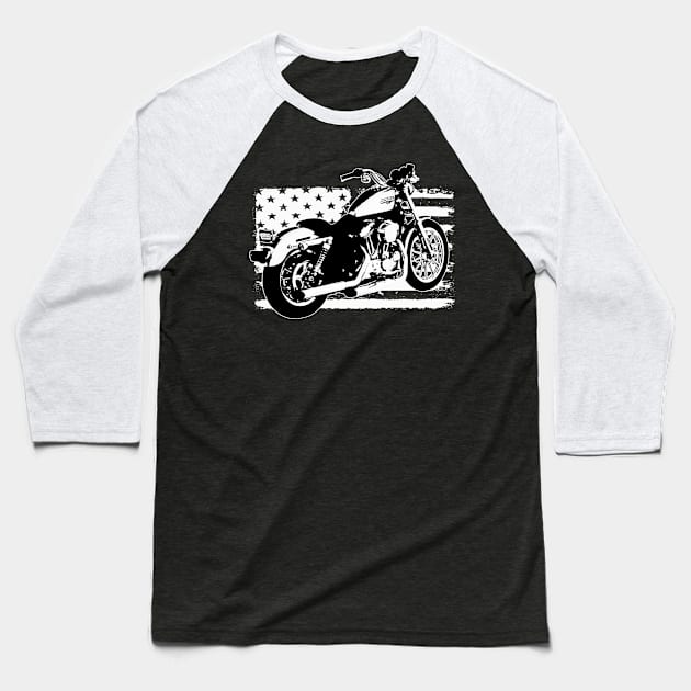 Motorbike Stars Baseball T-Shirt by Socity Shop